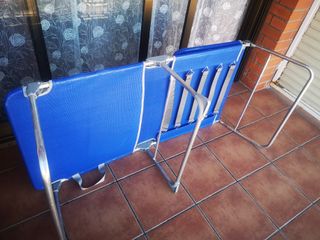 Tumbona Playa Piscina azul plegable