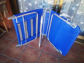 Tumbona Playa Piscina azul plegable