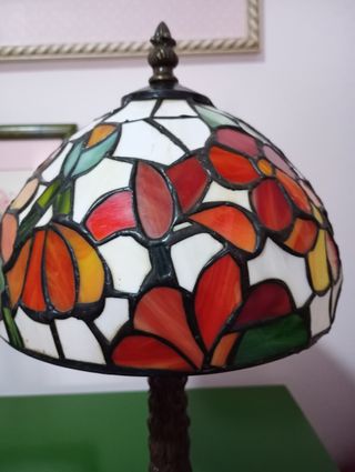 Lampara mesa Tiffany de flores