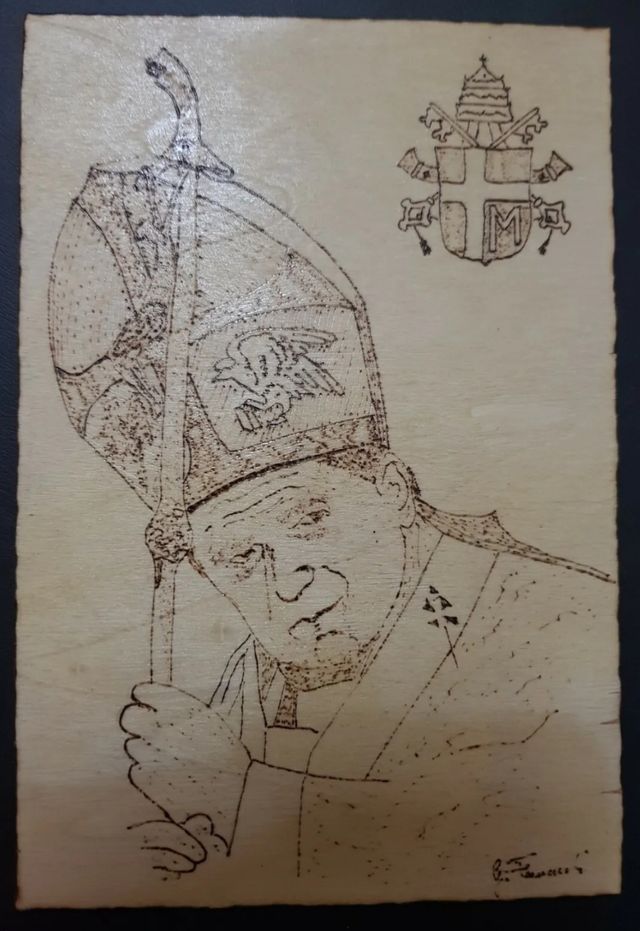 Pirografia San Giovanni Paolo II