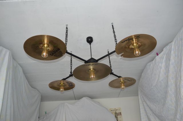 Lampadario artigianale piatti batteria