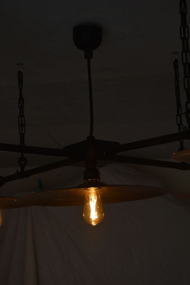 Lampadario artigianale piatti batteria