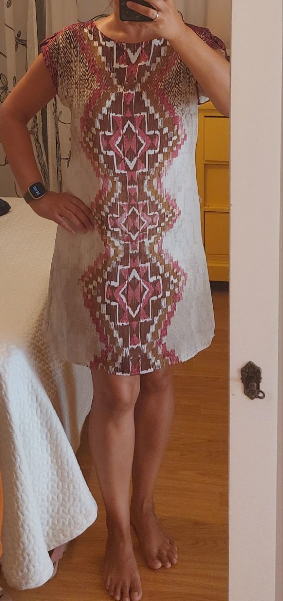 Vestido midi estampado étnico