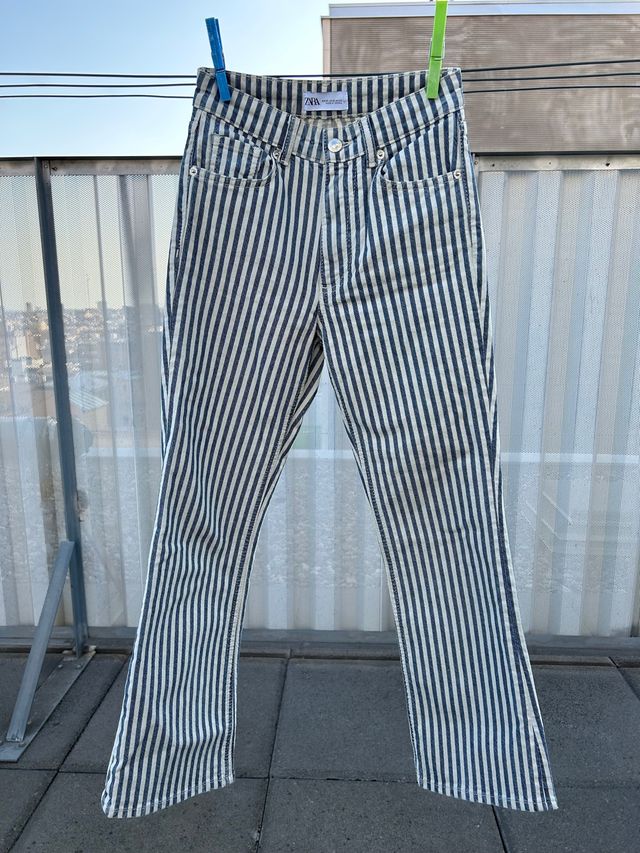 pantalón ZARA rayas tejano