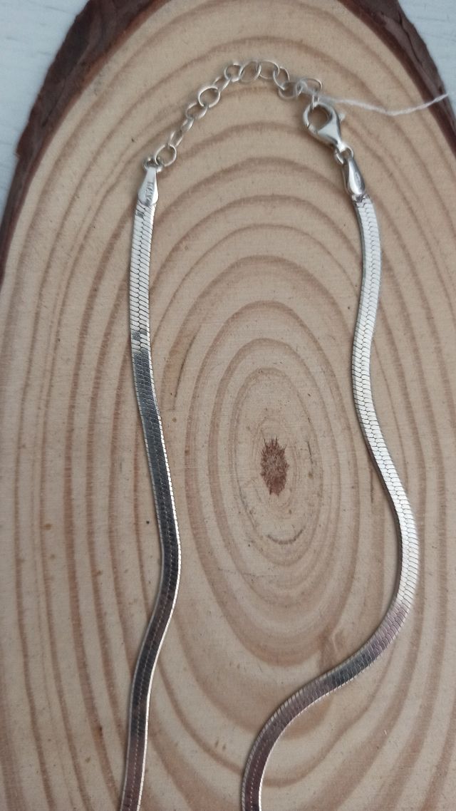 Cadena plana plata de ley