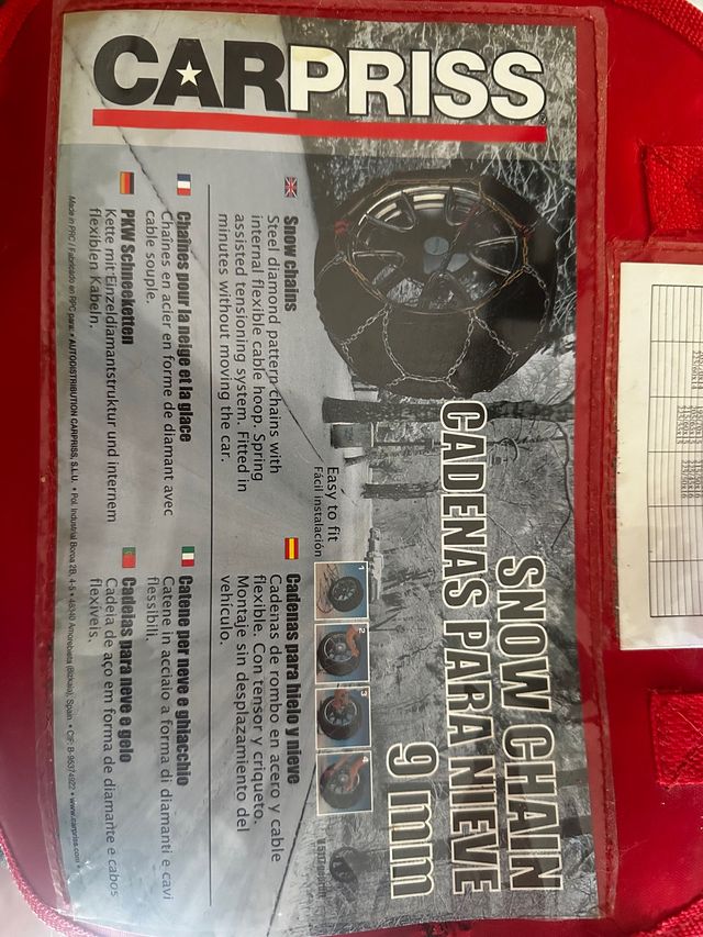 Cadenas para nieve  9 mm