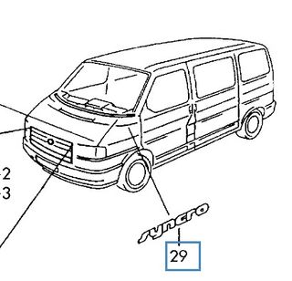 Pegatinas Syncro para aleta VW T4 - plata