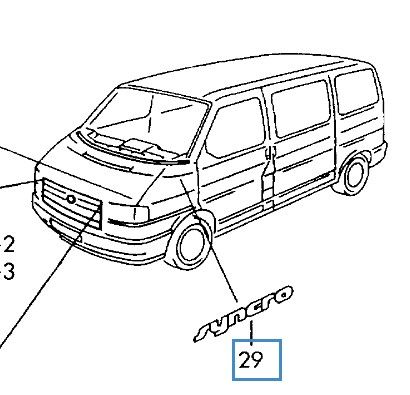 Pegatinas Syncro para aleta VW T4 - plata