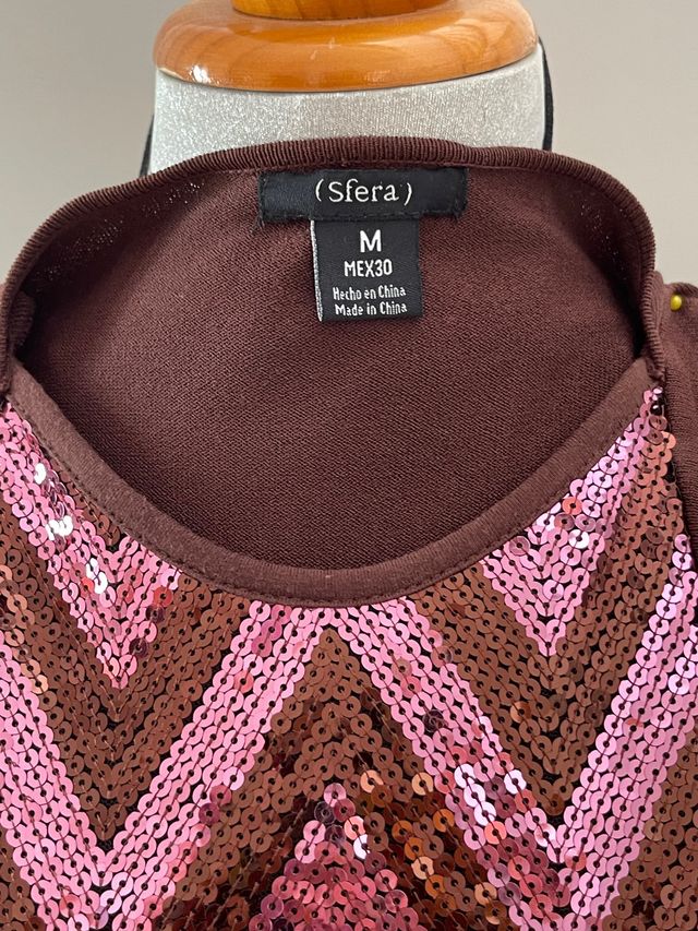 vestido lentejuelas lucra talla M