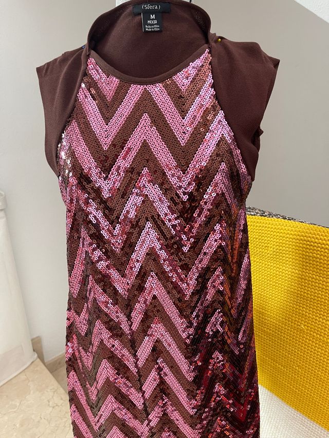 vestido lentejuelas lucra talla M
