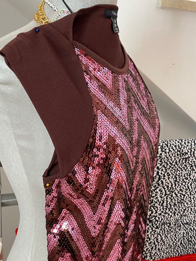 vestido lentejuelas lucra talla M