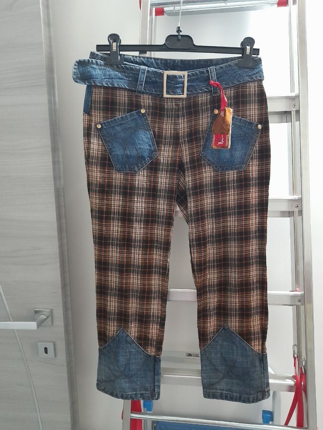 Pantalone a scacchi marrone