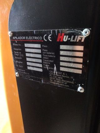 Apilador electrico levanta 3 m de altura