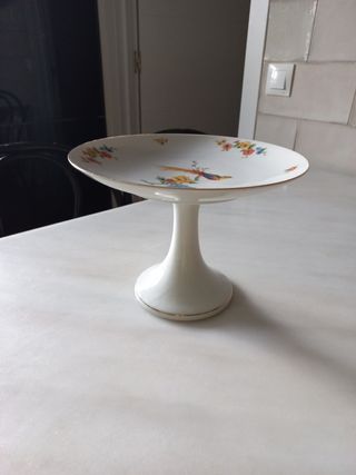 Frutero plato tarta orcelana Bohemia