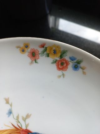 Frutero plato tarta orcelana Bohemia