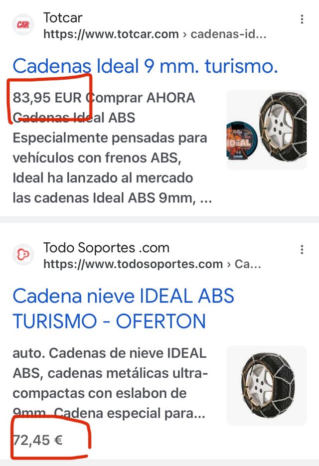 cadenas ruedas coche