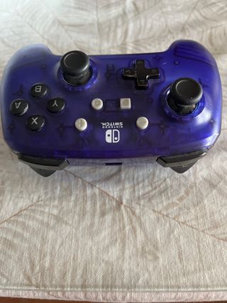 mando pro nientendo switch azul transaparente