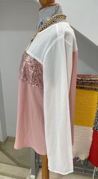 blusa XL shein un uso lentejuelas y gasa