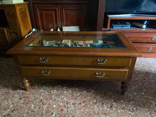 mesa centro antigua roble