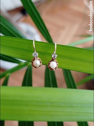 Pendientes oro rosa y perlas