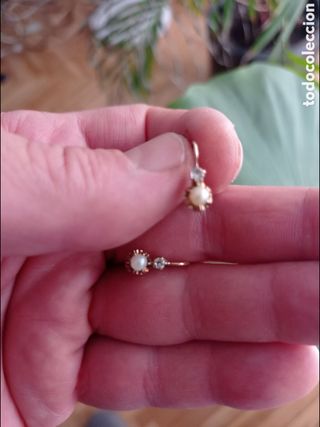 Pendientes oro rosa y perlas