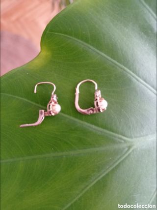 Pendientes oro rosa y perlas