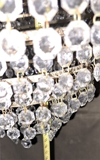 LAMPARA EN BRONCE DE CRISTALES O LÁGRIMAS