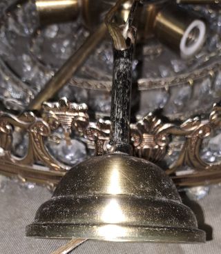 LAMPARA EN BRONCE DE CRISTALES O LÁGRIMAS