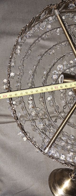 LAMPARA EN BRONCE DE CRISTALES O LÁGRIMAS