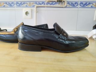 Zapato piel cuero talla 38 negro