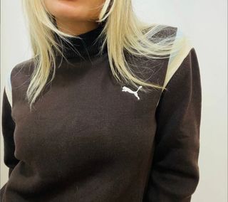 🤎Jersey PUMA marrón cuello alto mujer💥