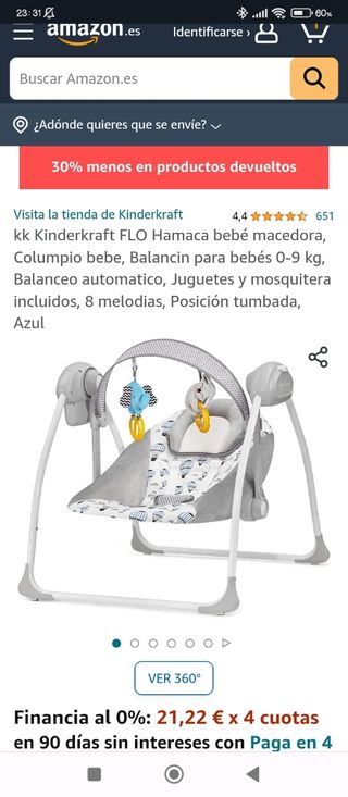 Hamaca, balancin, mecedora bebe