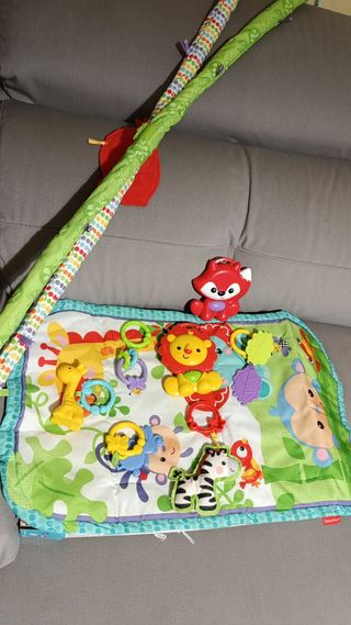 GIMNASIO bebe Fisher Price + Zorrito musical Rojo
