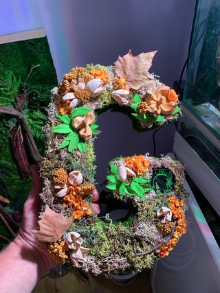 letras personalizadas con flores y musgo