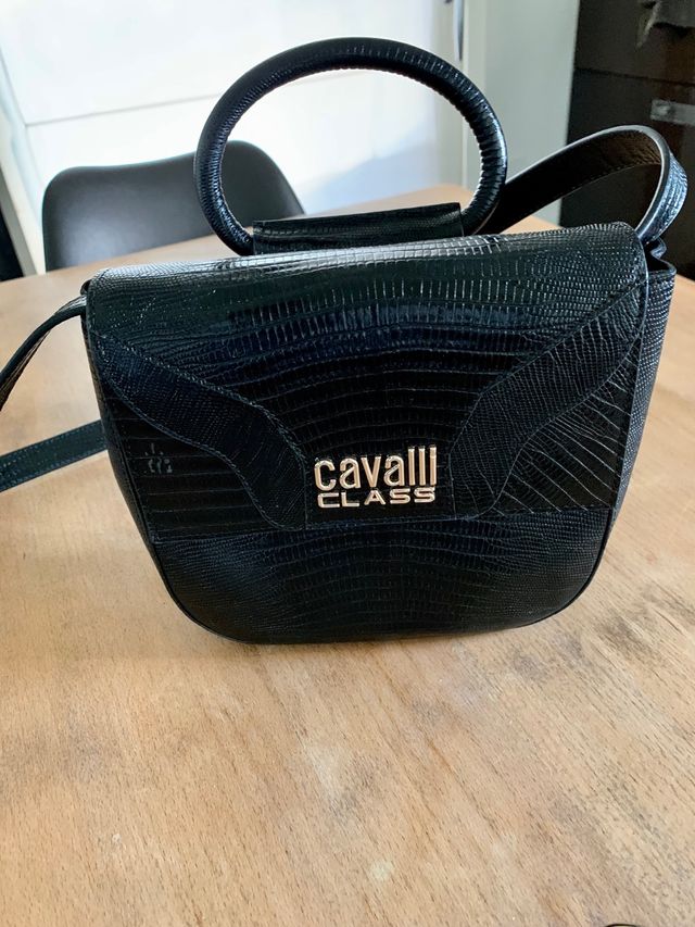 borsa in pelle nera cavalli class
