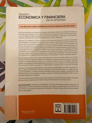 Libro Gestión económica y financiera de la empresa
