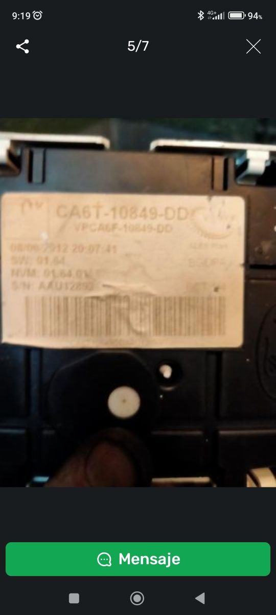 Centralita ford fiesta