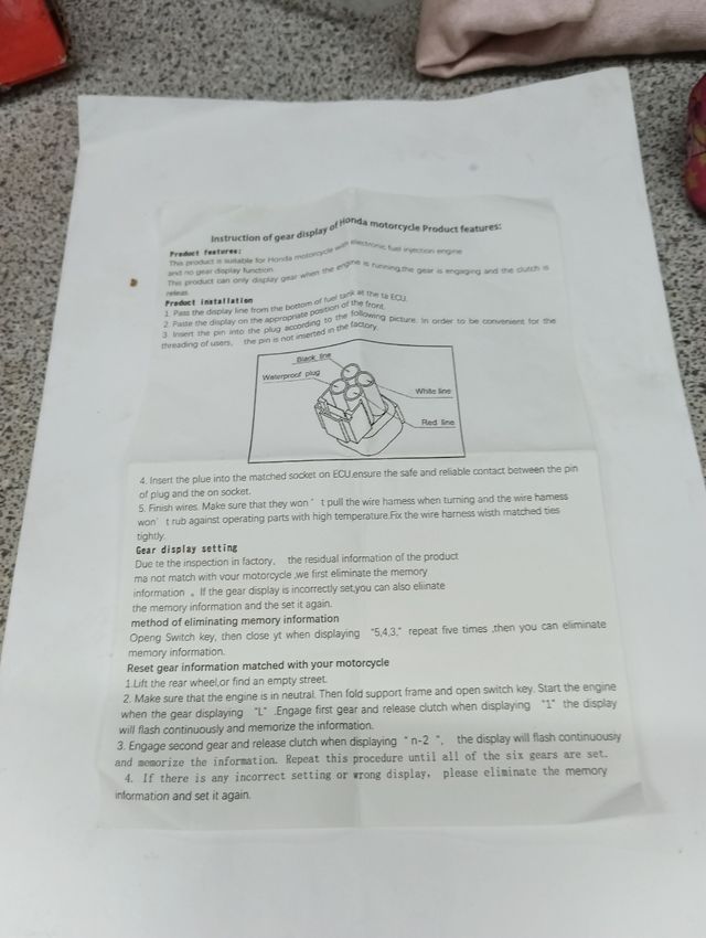 Indicador de marchas para Honda