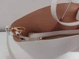 Bolso shopper blanco efecto cocodrilo nuevo