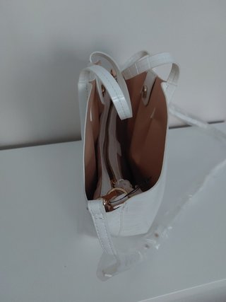 Bolso shopper blanco efecto cocodrilo nuevo