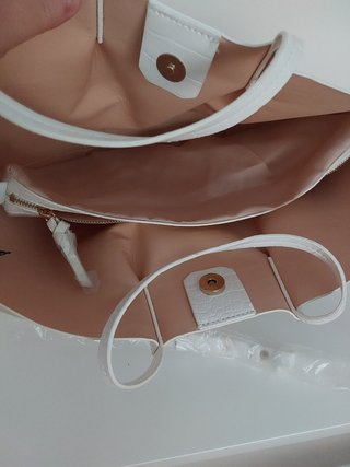 Bolso shopper blanco efecto cocodrilo nuevo