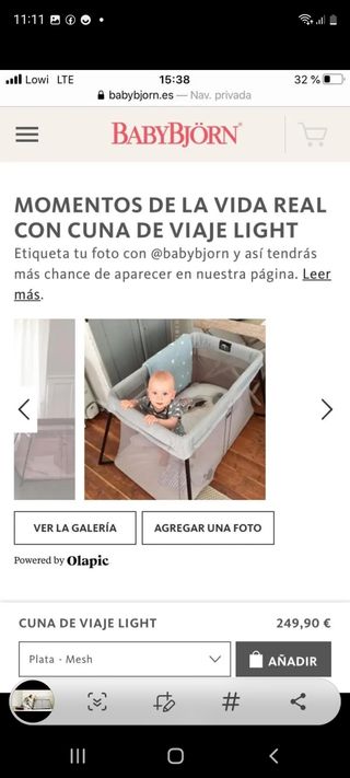 Cama viaje/ parque juegos babybjorn