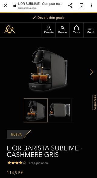 🔻50%. L'Or Barista Sublime capsulas XXL