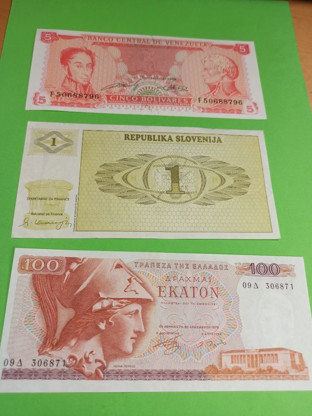 3 billetes nuevos de 3 países