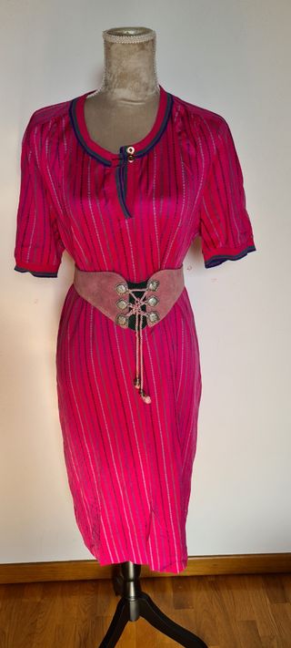 cinturone in pelle rosa