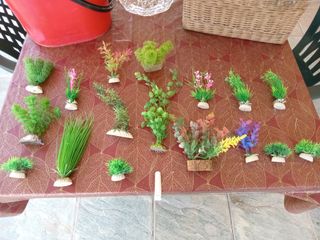 Lote plantas acuario artificiales