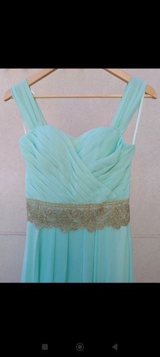Vestido fiesta verde menta T38 Nuevo