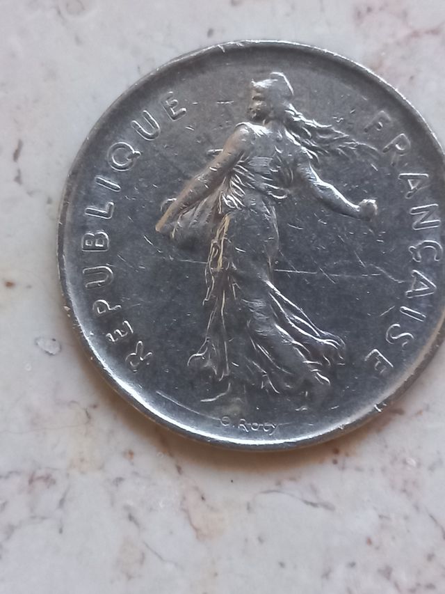 Moneta 5 franchi francesi 1971