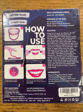 Tiras branqueadoras dentes branqueamento Dr.Dent