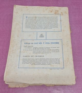 Antiguo Album de Cromos Las Mil y una Noches